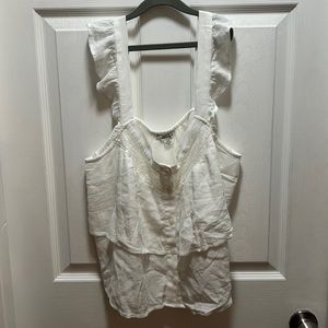 American Eagle L White Crop Tank